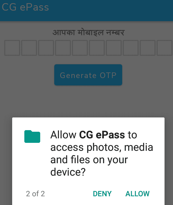 CG covid 19 ePass App permit
