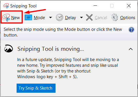 Use Snipping Tool to capture screenshots