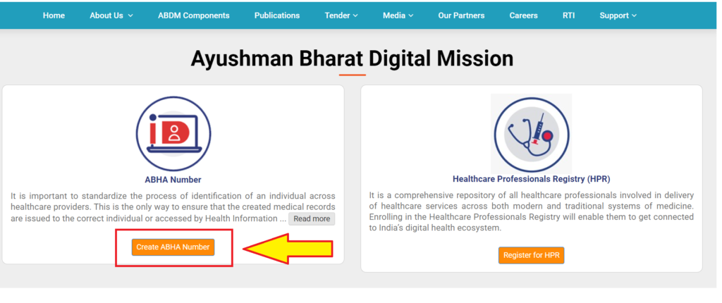 Ayushmaan bharat Digital Mission. Create ABHA Number