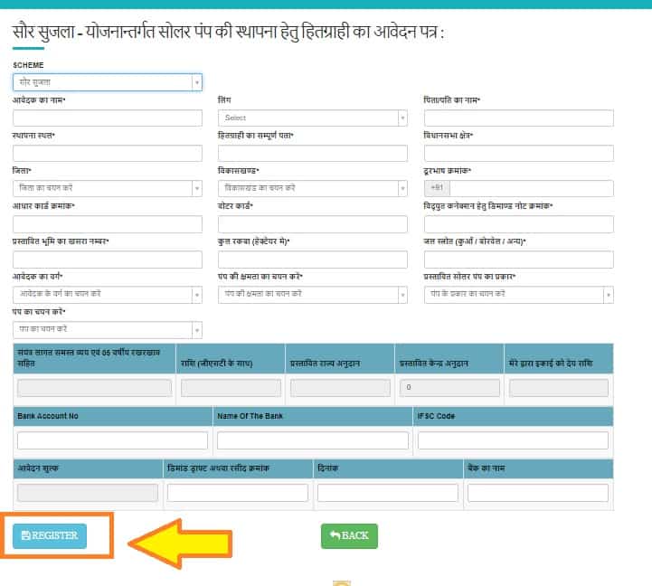Chatisgarh Saur-Sujla Scheme, Registration Submission