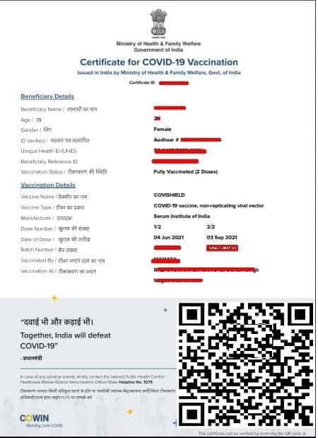 Covishield Certificate Download