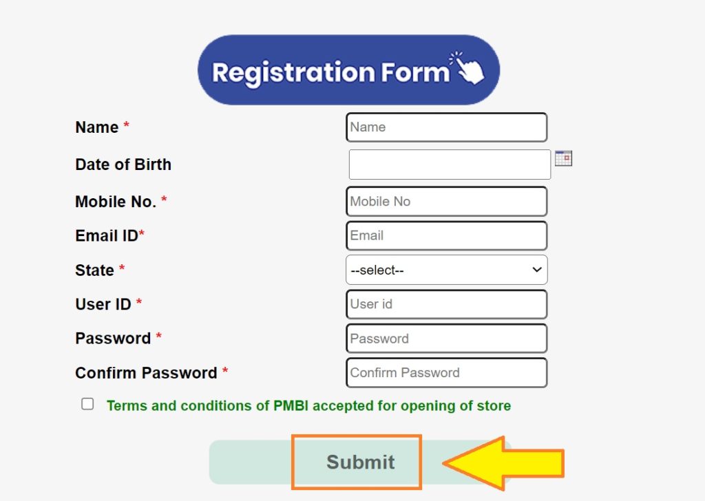PM Jan-aushadhi Yojna Registration Submission