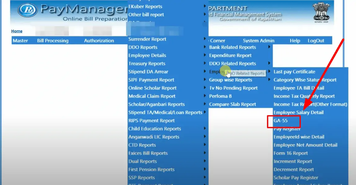 Pay-manager portal ga-55 report download 