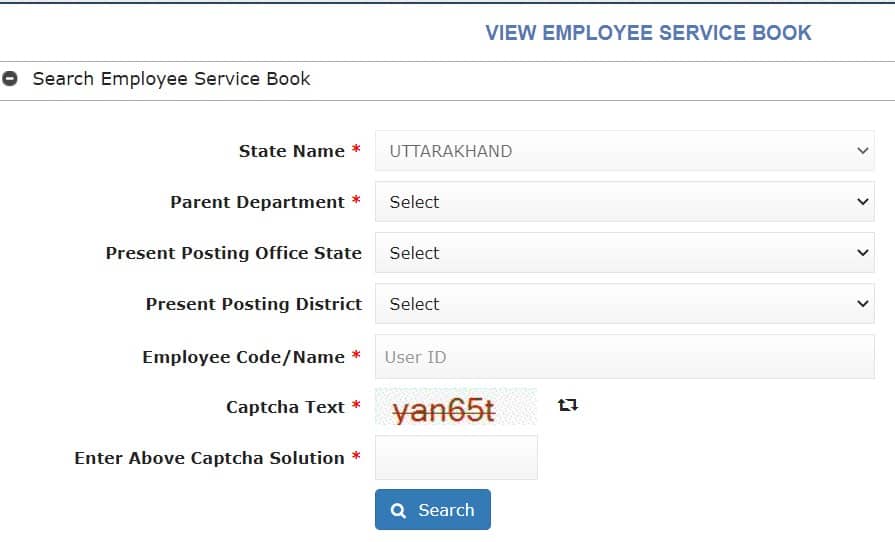 View-employee-service-book-details