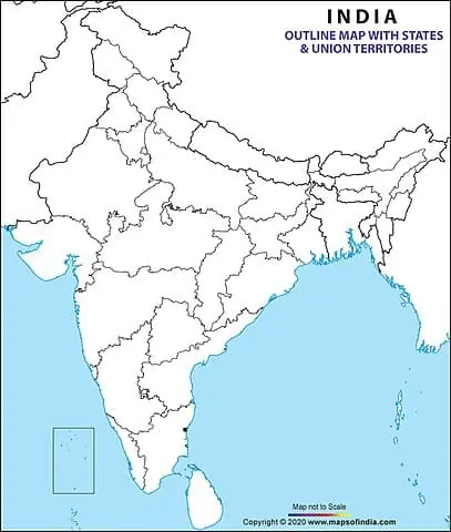 भारत का नक्शा डाउनलोड करें | Download Blank Map of India (High Quality)