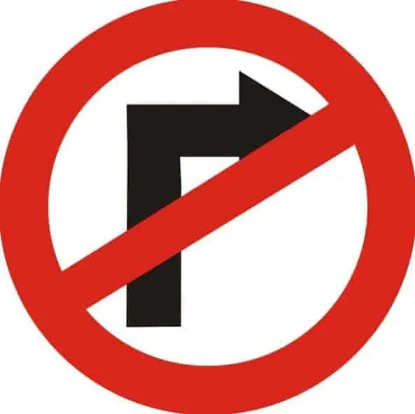 no-right-turn sign