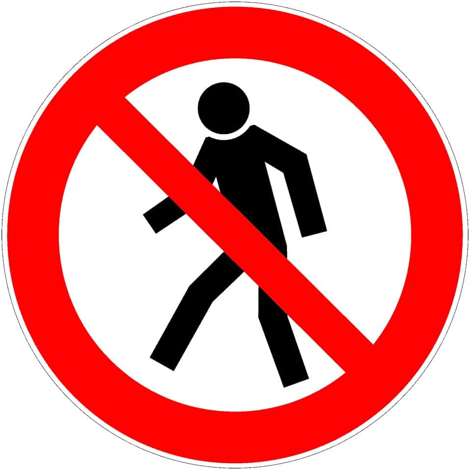 pedestrian prohibited sign