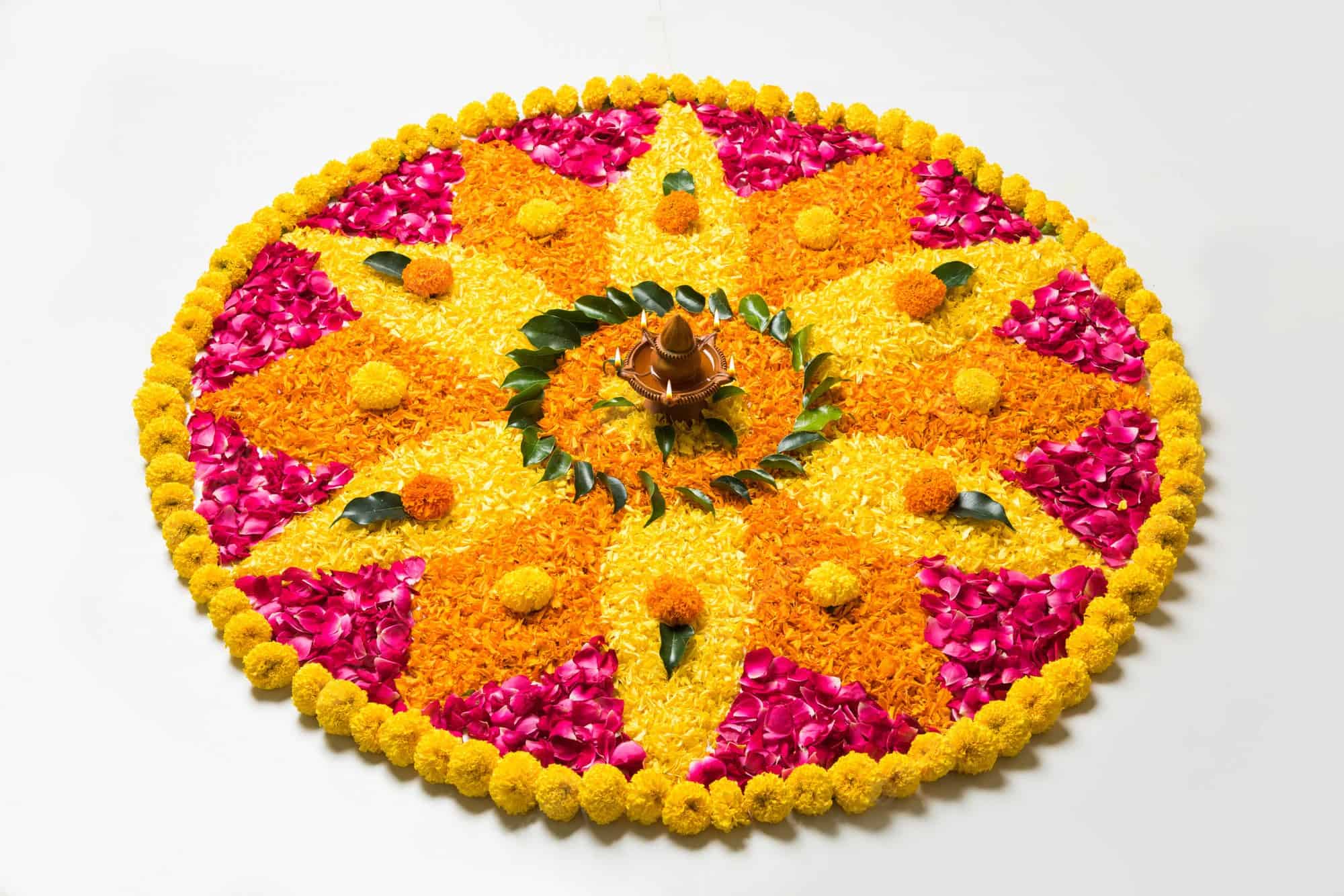 diwali rangoli made by flower