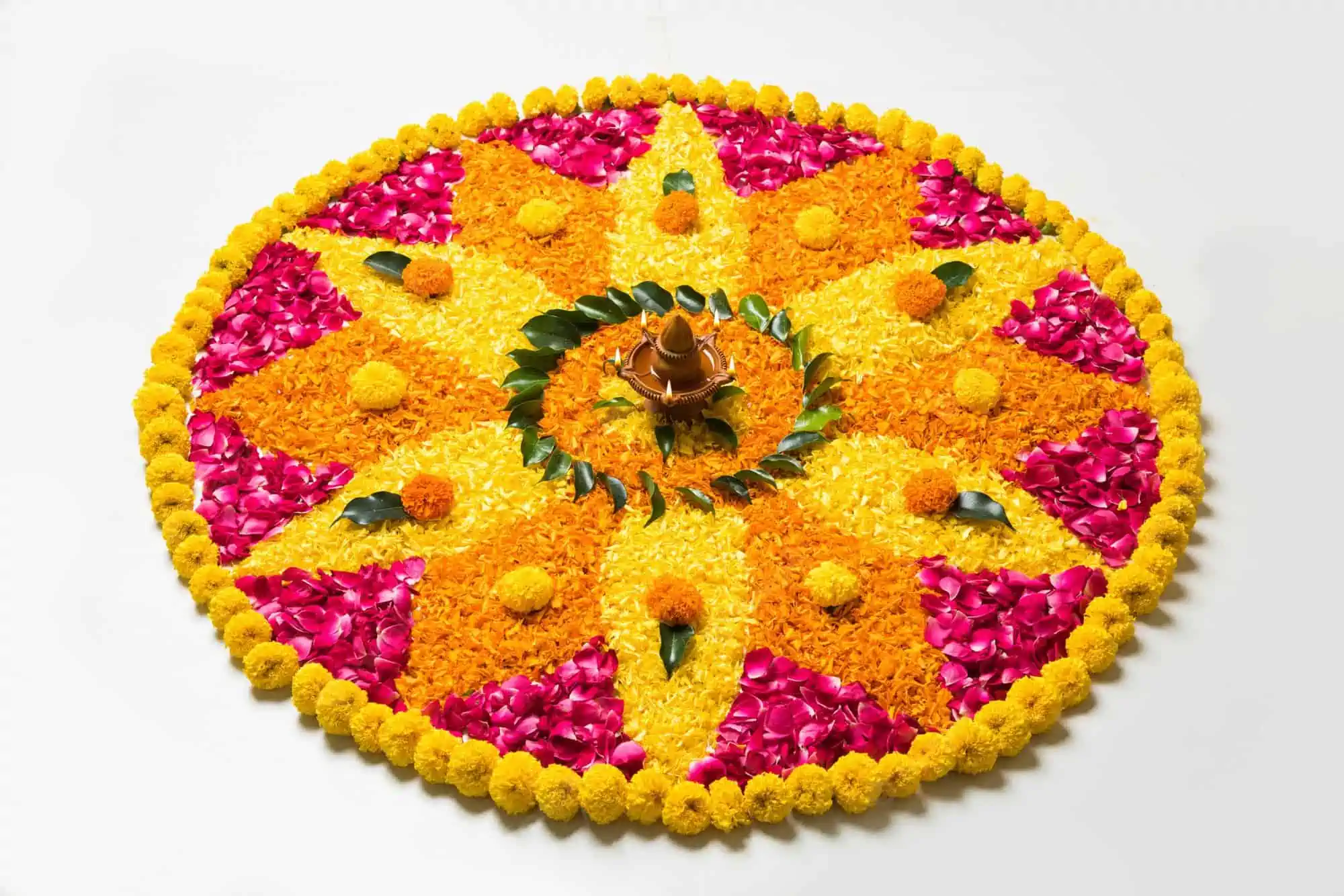 diwali rangoli made by flower