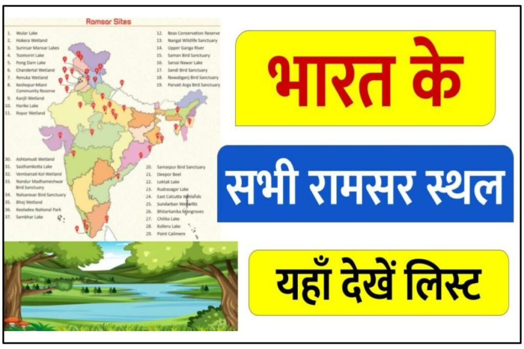 75 Ramsar sites in India in Hindi
